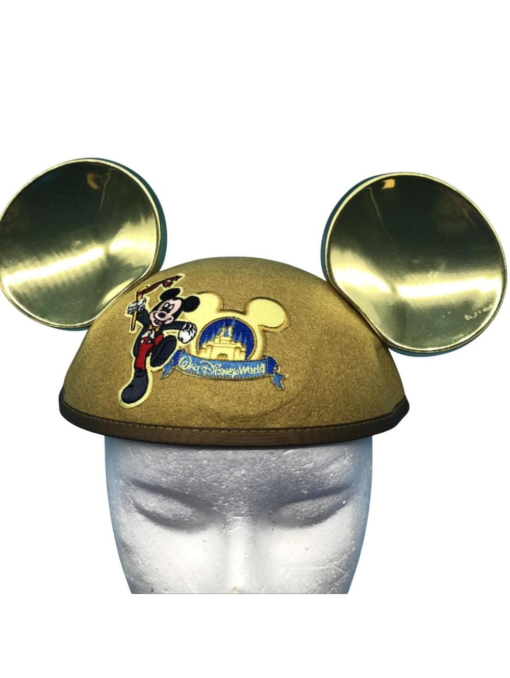 Disney Mickey Mouse Gold Ear Hat Adult Metallic Ears Walt Disney World Gold